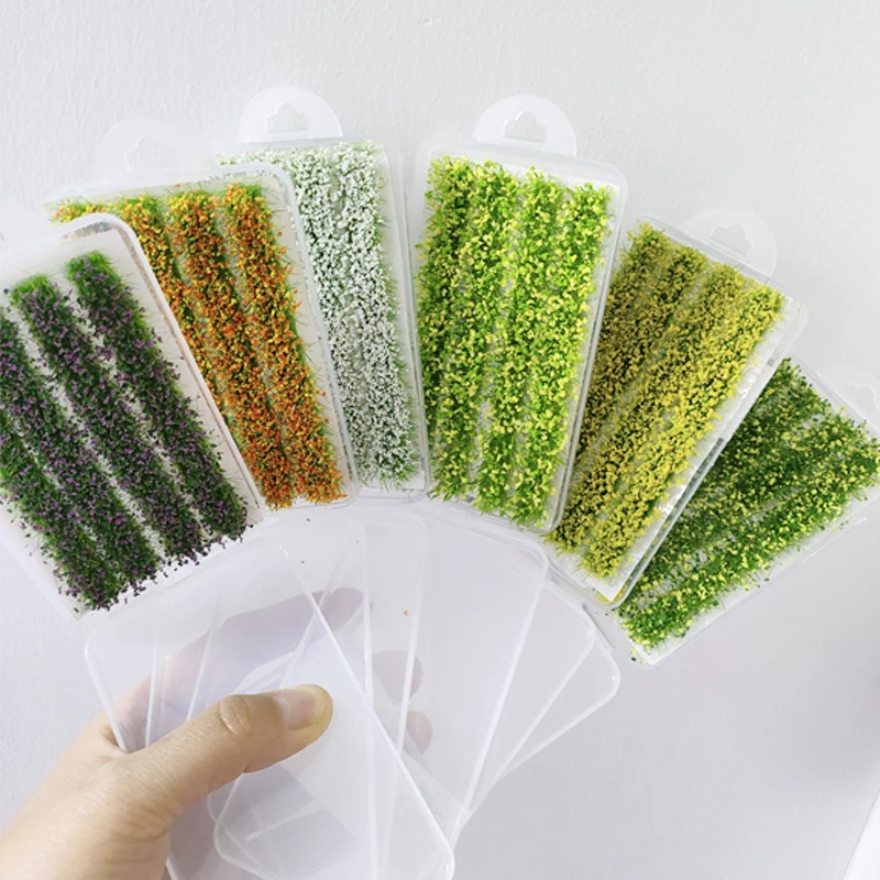 4stripes/box Artificial Flower and Grass Cluster, Model Grass Tufts for Landscape Patios Static Grass Materials