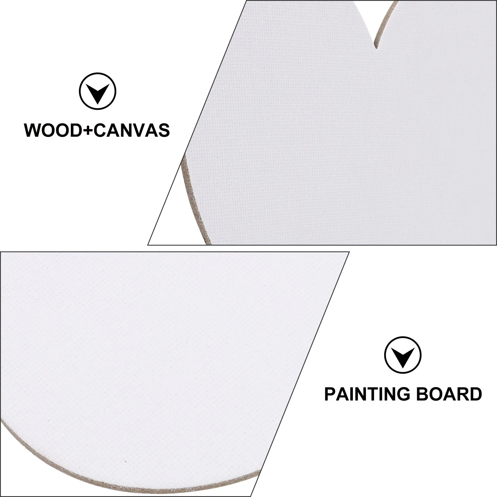 

8pcs Heart-Shaped Blank Painting Board Premium Canvas Wood Round Edge Smooth Surface For Oil Acrylic Sketch Drawing Practice Art