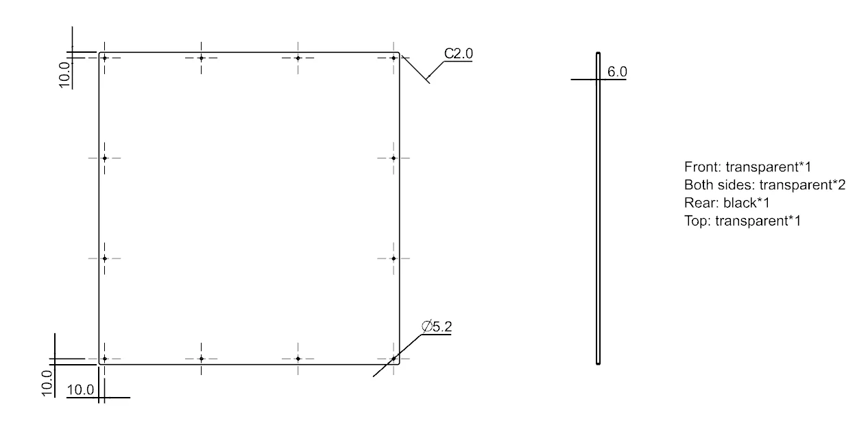 

6mm Thickness PC Sealing Panels For Voron 2.4 Ultra-high Thermal Insulation Effect