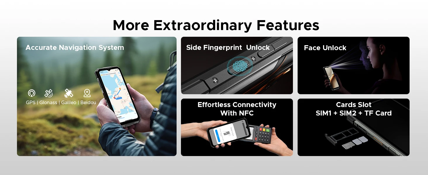 Phone robust DOOGEE Fire 7 5G Gemini AI 36Go (6 + 30) 128 Go battery mAh dimension Smartphone