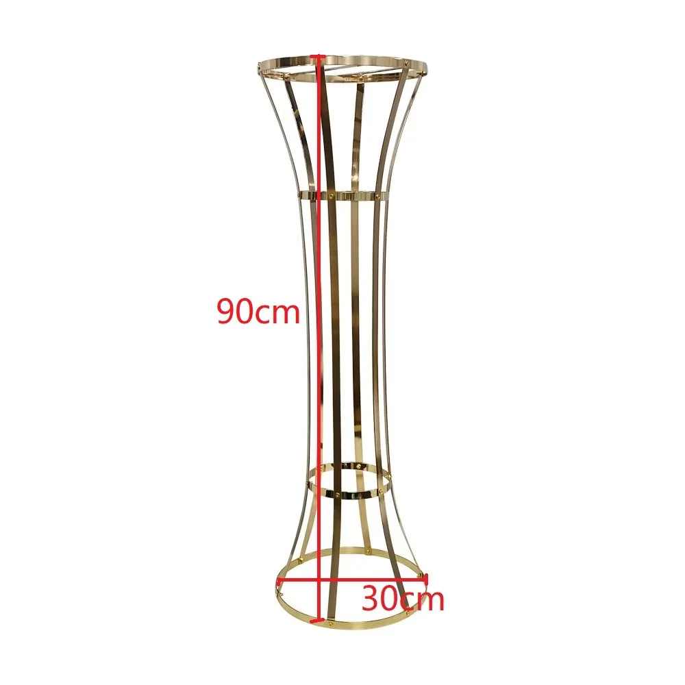 Vergoldeter Blumenständer 90 cm hoch für Hochzeitstischdekorationen – Detail 1