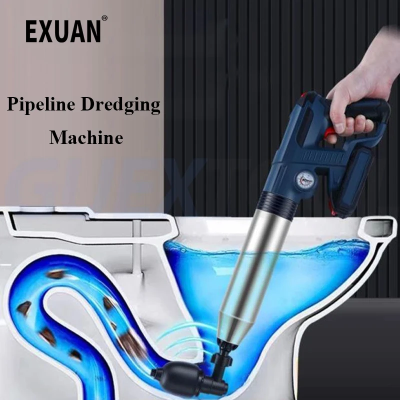 

Rechargeable Toilet Pipe Electric Dredging Machine High Pressure Sewer Floor Drain Dredging Tools Drain Plunger Dredge Clog Bath