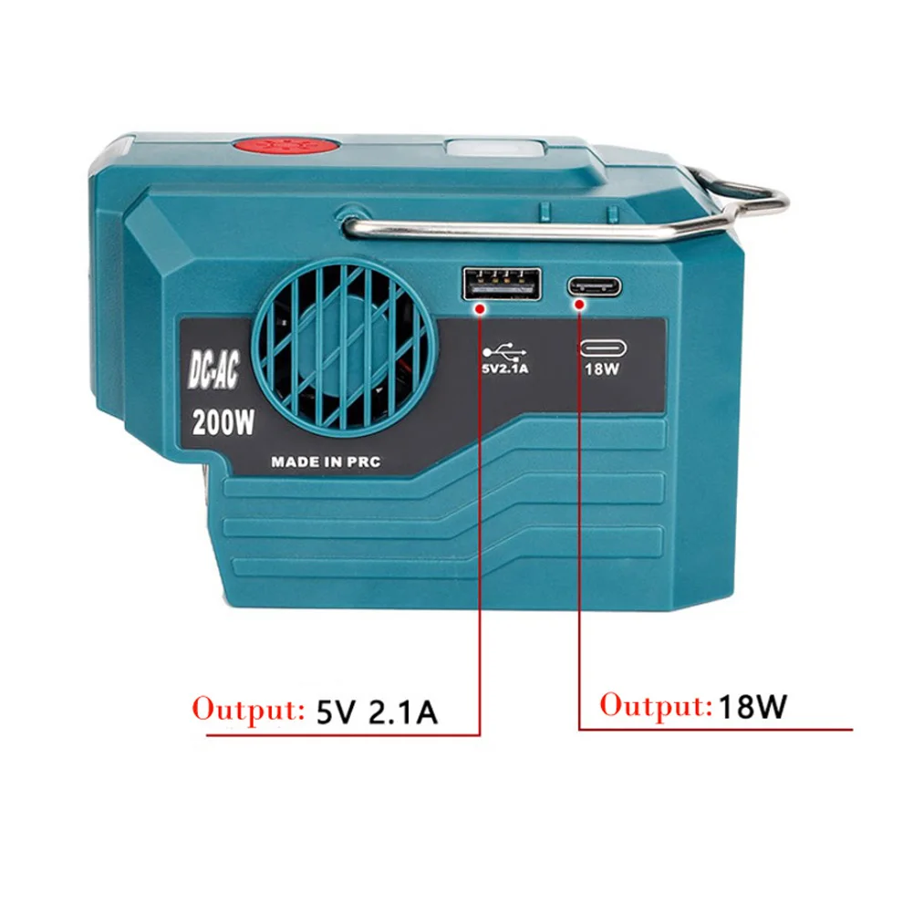 Generatore di inverter di potenza da 200 W 120 V/220 V per Bosch 18 V Adattatore batteria Camping Worklight Strumento di conversione di potenza efficiente