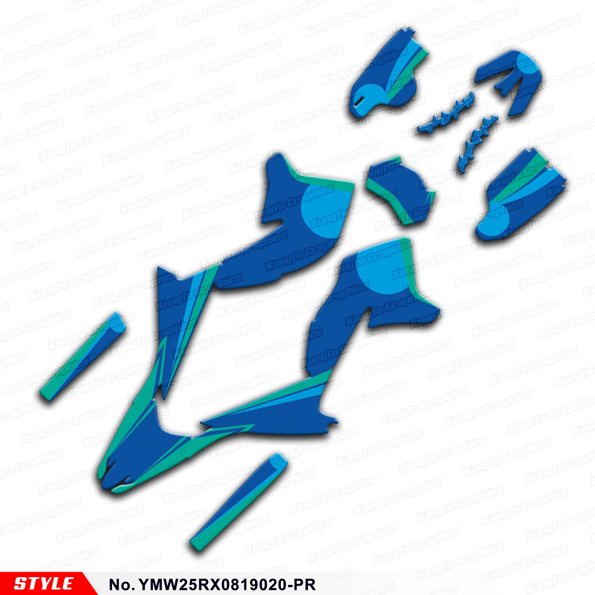 

Комплект синих наклеек JY Racing для WR250X WR250R 2008 2009 2010 2011 2012 2013 2014 2015–2020 гг., номер стиля. YMW25RX0819020-PR