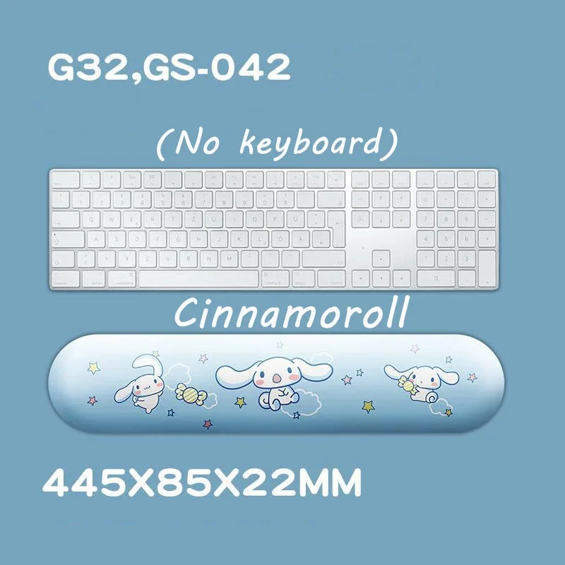 

Эргономичная силиконовая подставка для запястий Kawaii Cinnamoroll Kuromi с нескользящей основой из пены с эффектом памяти для ноутбука