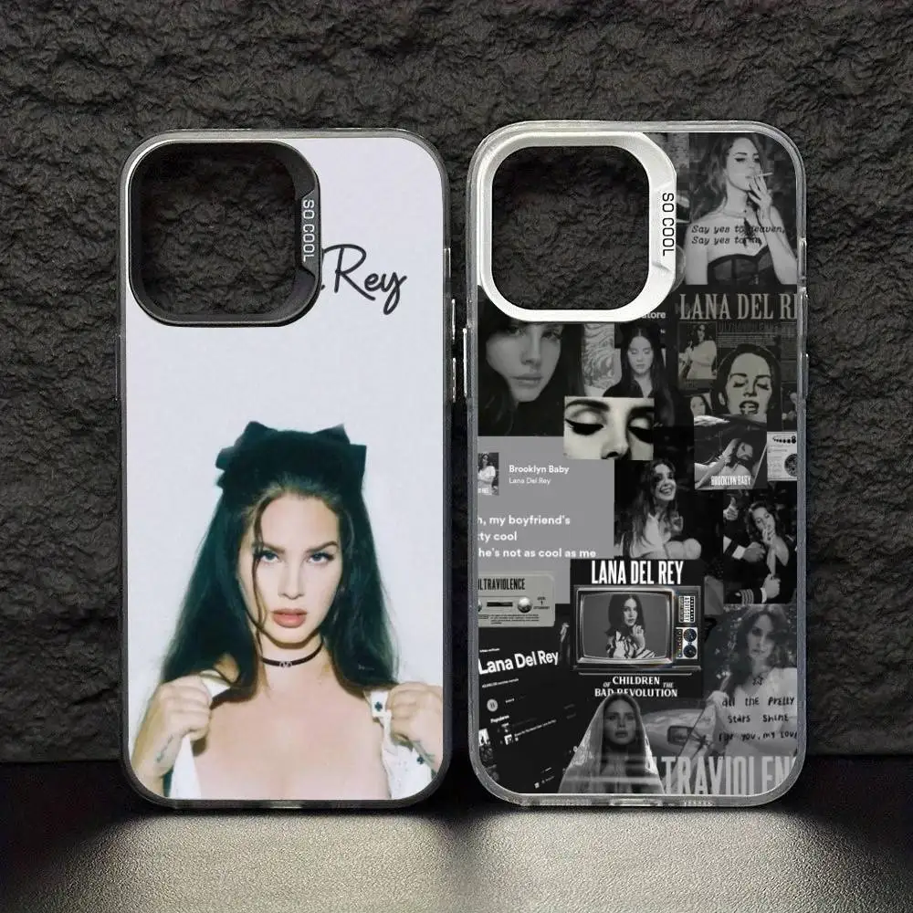 

Singer L-Lana Del Rey Phone Case For iPhone 17 16 15 14 13 12 11 Pro Max Plus Silver Matte Black Cover