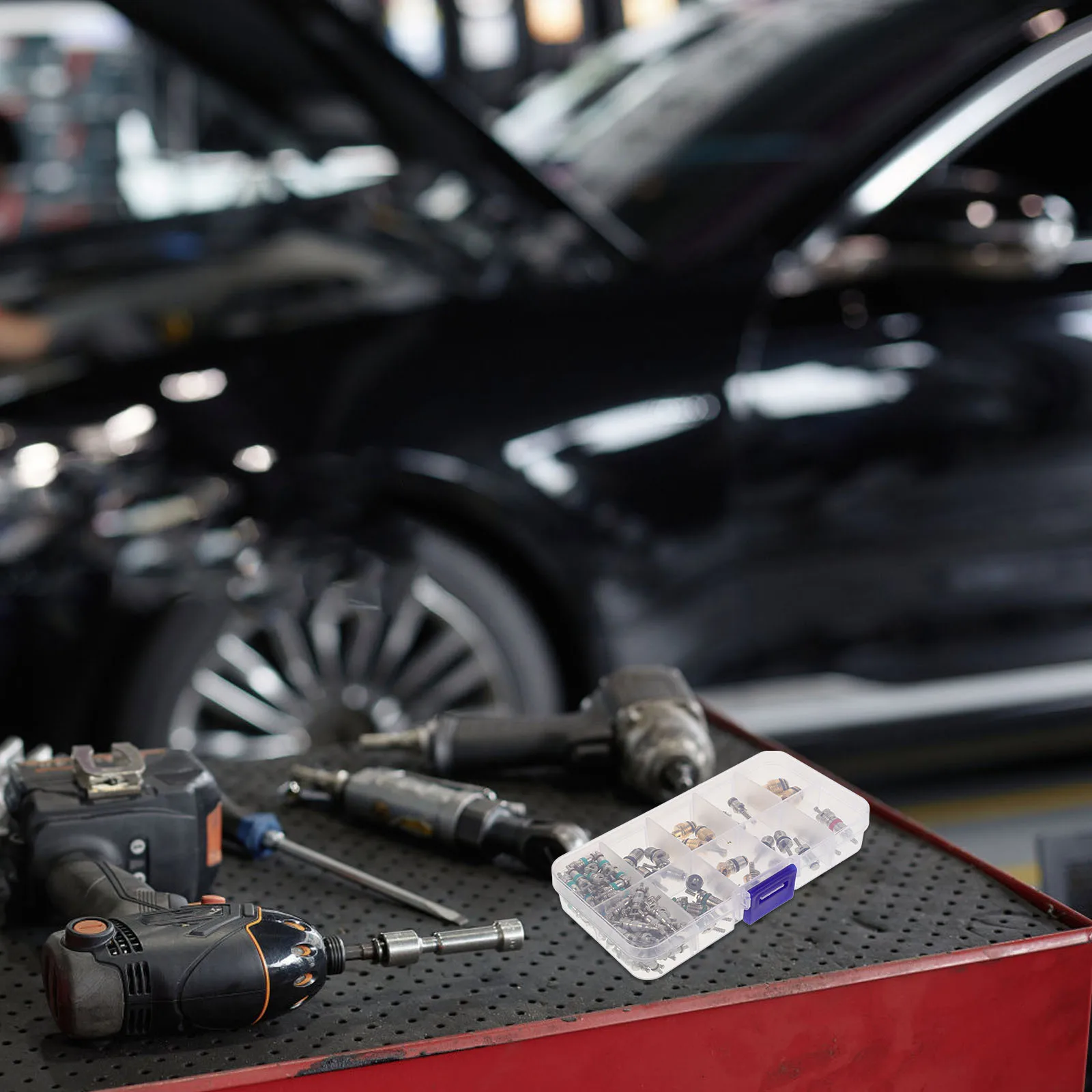 102 قطعة صمام مكيف هواء السيارة الأساسية عدة متعددة الوظائف صمام أداة إصلاح R134a التبريد المزدوج رئيس مزيل المثبت السيارات #1