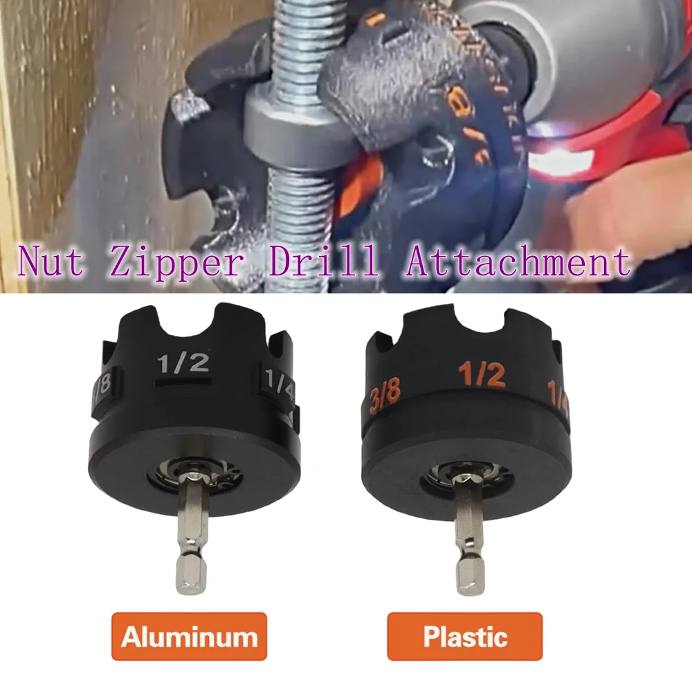 1-peca-de-liga-de-aluminio-plastico-de-liberacao-rapida-porca-broca-chave-de-soquete-ferramenta-porca-ziper-acessorio-de-broca