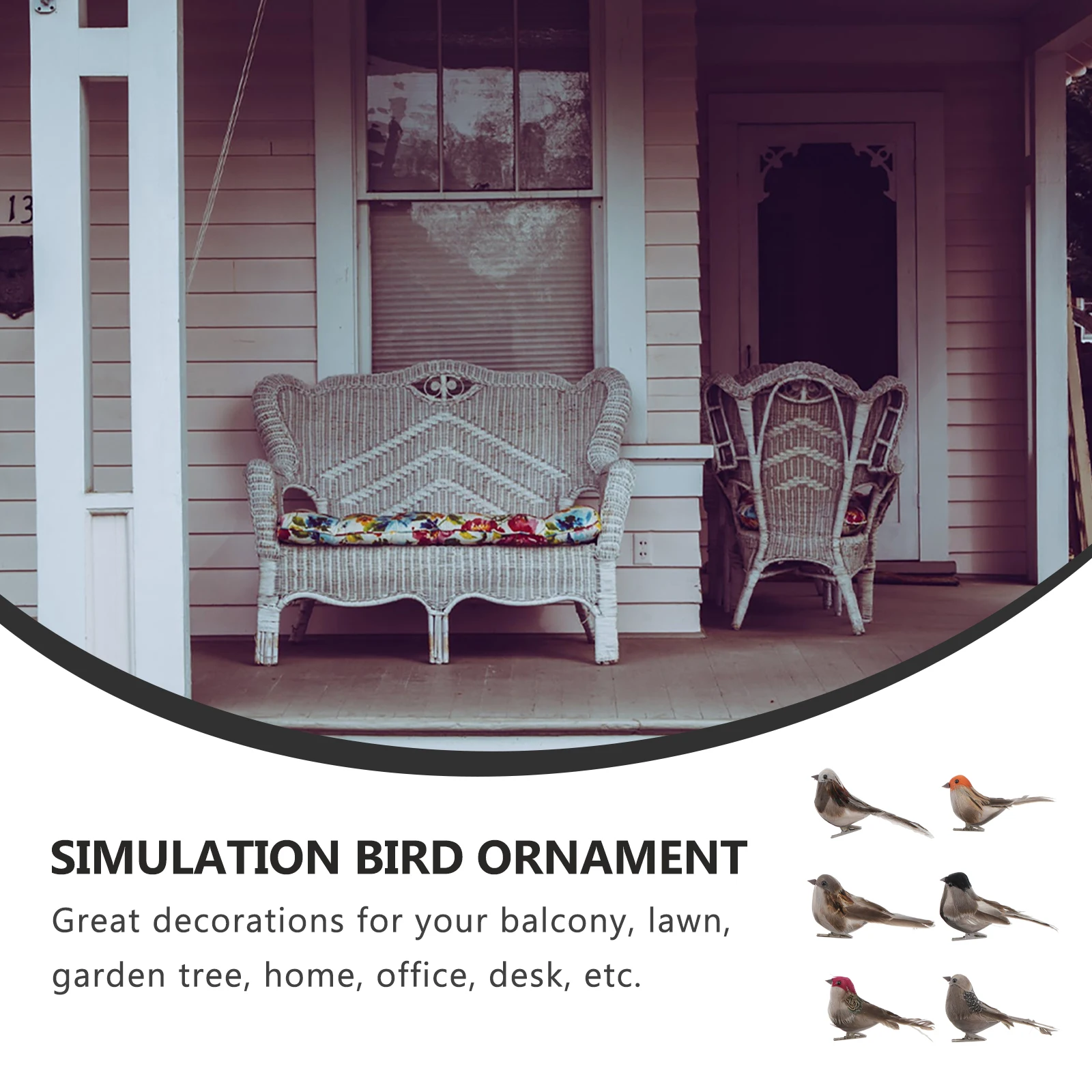 

12pcs Simulated Ornament Resin Craft Garden Adornment Scene Decor Accessory Animal Decor Bird Craft Bird Garden