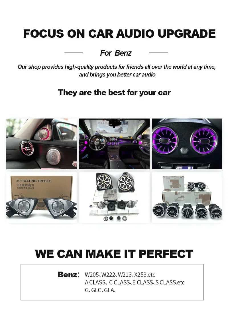 4-Zoll-Türverkleidungs-Mitteltöner für Mercedes Benz GLC C E S Klasse W205 W213 W222 Lautsprecher Audio Sound Stereo Horn im Auto – Detail 1