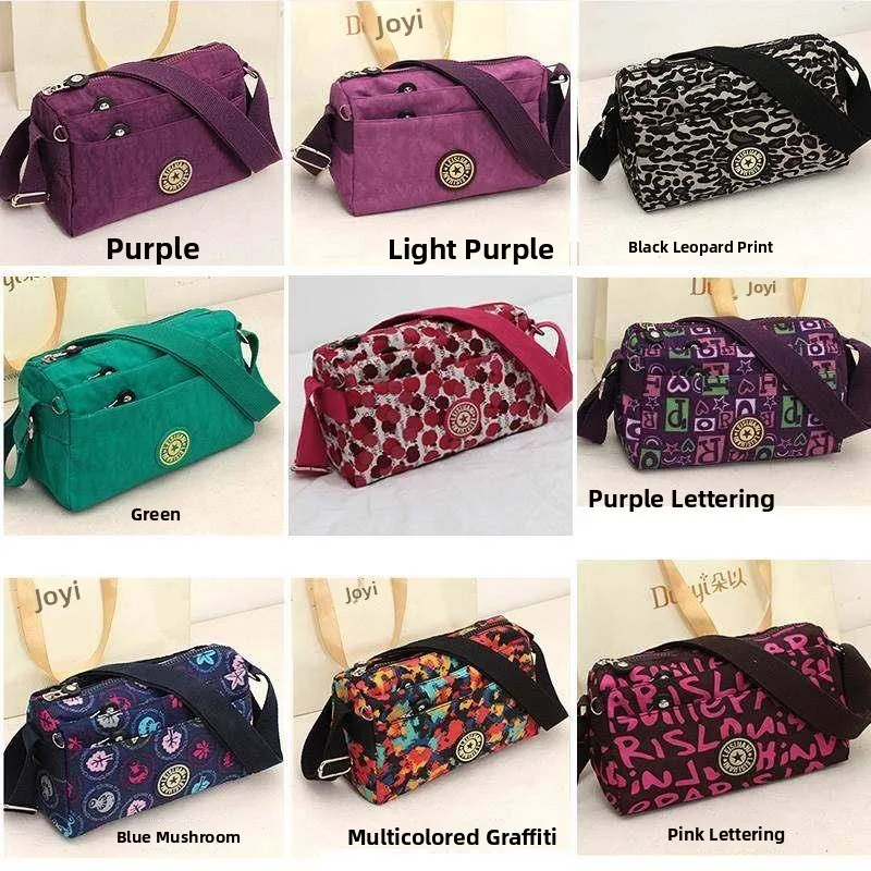 Multi-Layer Canvas Backpack Crossbody Bag for Middle-Aged Women Elderly Grandmothers Nylon Oxford Fabric Small Square Bag