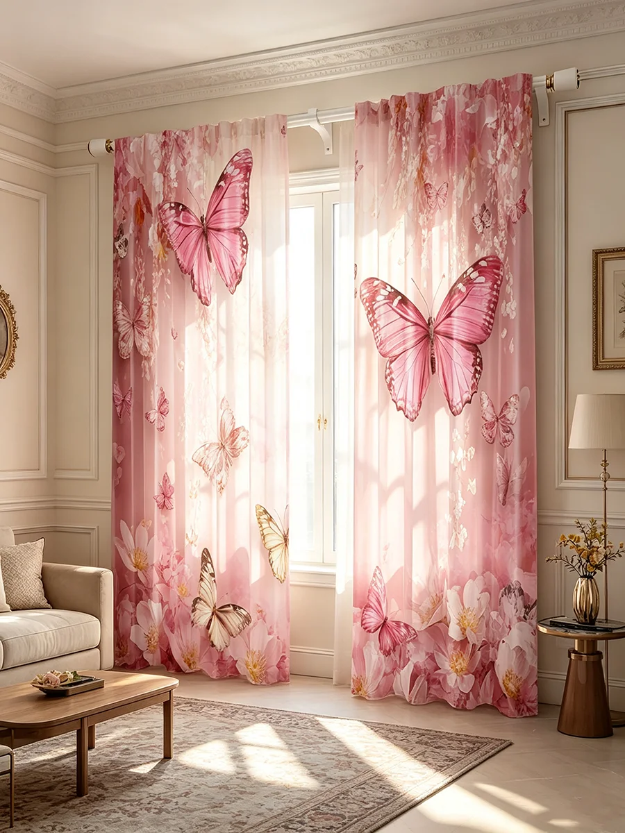 2PCS Digital Printed Curtains, - Home Decor Window Blinds 评论和价格