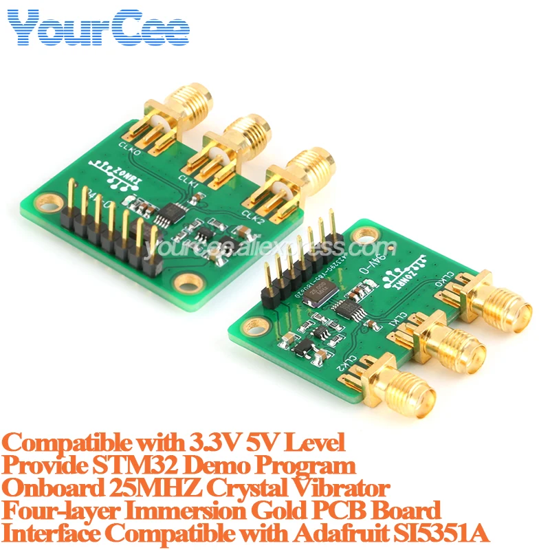 Si5351 Si5351A Clock Signal Generator Breakout Board Module Precision 8KHz-160MHz 25MHz Crystal Controller Signal I2C IIC STM32