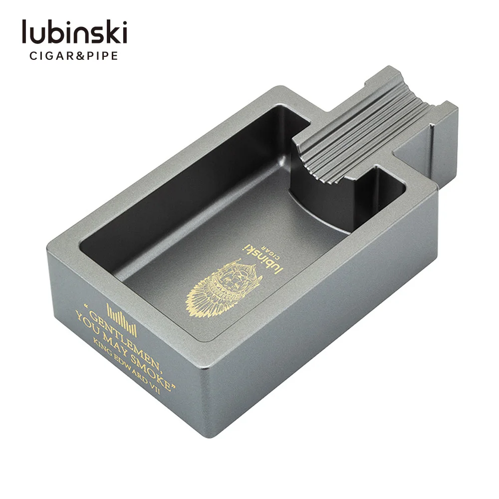 Lubinski Factory Simple Cigar Ashtray 4 colors Zinc Alloy square ashtray