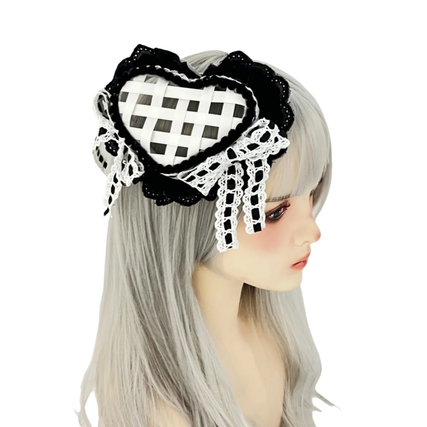 ロリータ小さなシルクハットレースリボンフレンチ誕生日帽子女の子のための甘いスタイルかわいいヘアクリップロリータ頭飾りアクセサリー