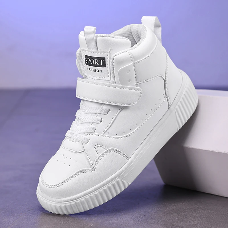 

autumn boys sneaker high top children shoes luxury leather basketball shoes kids PU tennis sports shoes for boy size 28-39