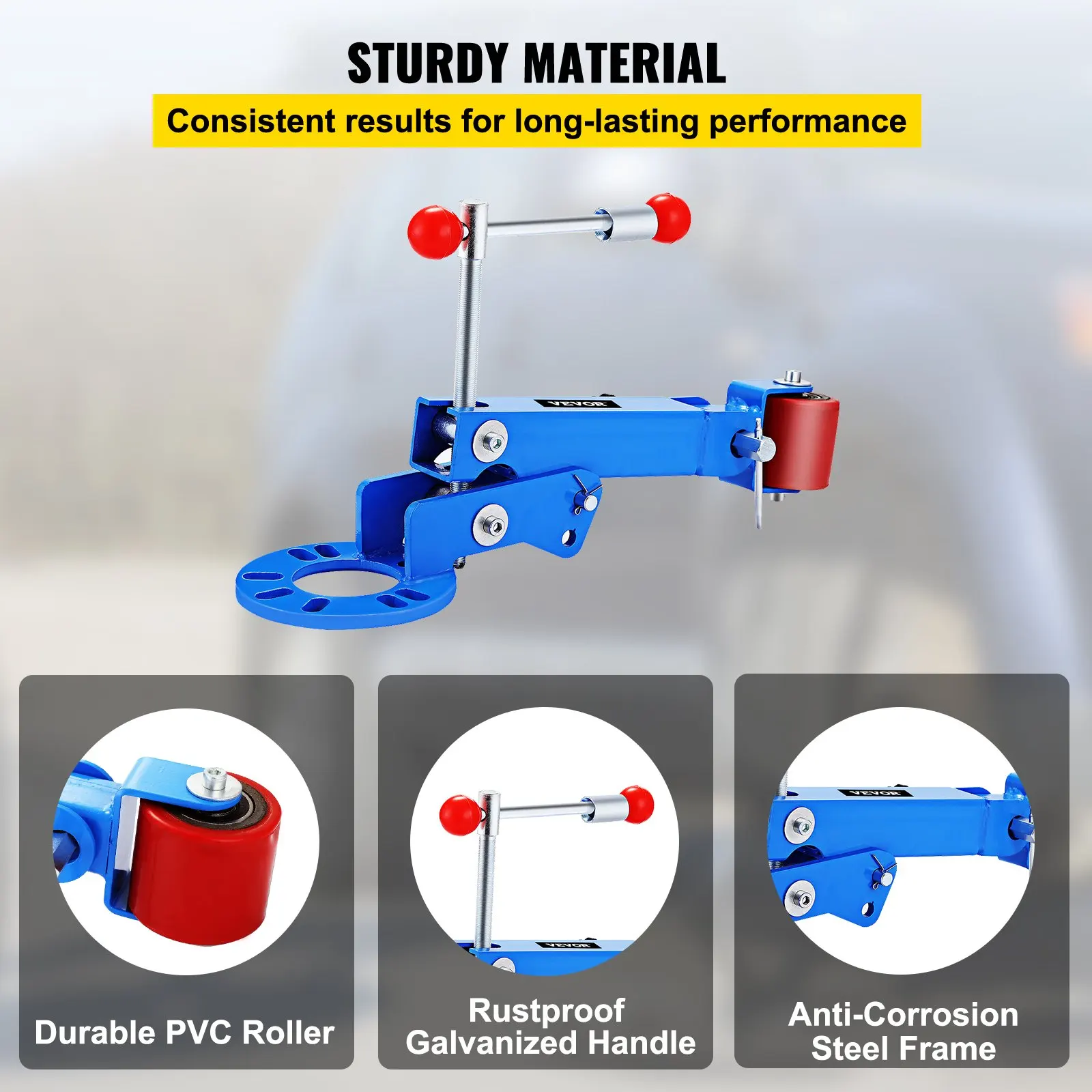 180° Car Fender Roller Reforming Tool with Adapter Plate for Most Vehicles Light Truck with 4 or 5 Lugs Fender Tire Repair