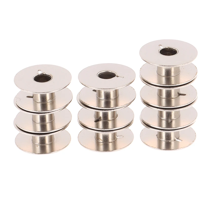 10Pcs Metal Spool Sewing Machine Accessories Industrial Bobbin Grooved Bobbin