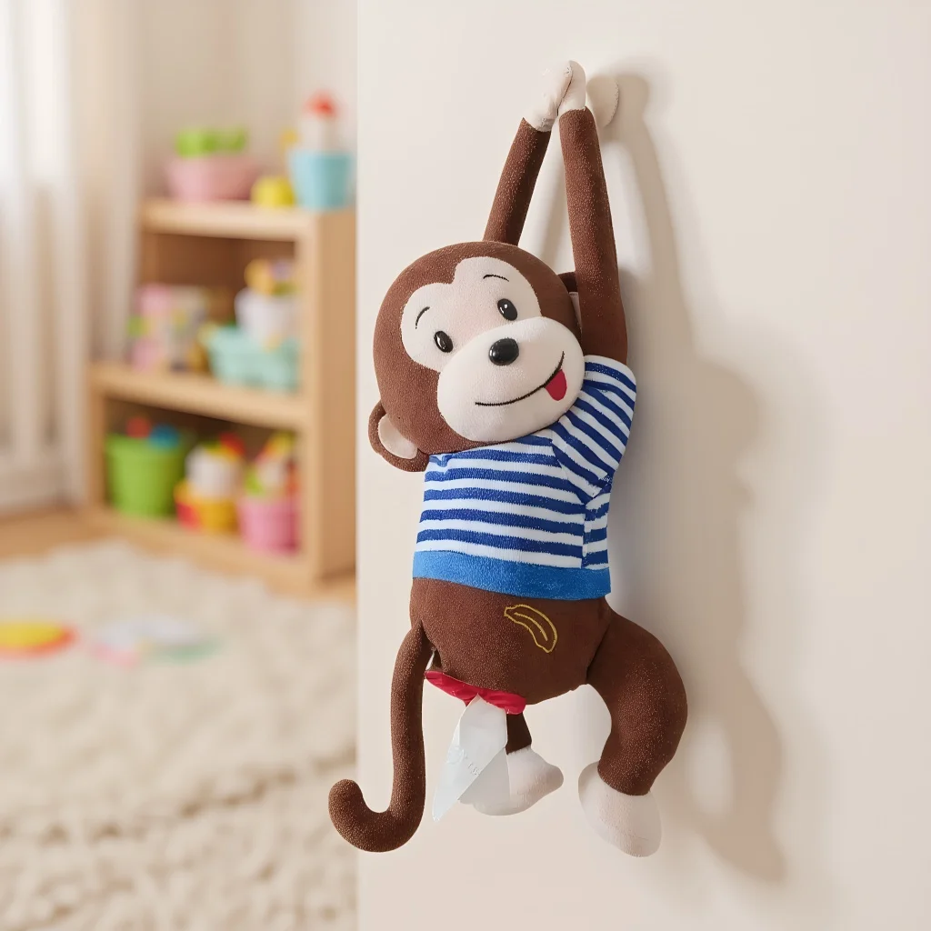 

Автомобильный диспенсер для салфеток с сеткой для хранения — семейный дорожный аксессуар с забавным дизайном обезьяны для детей и аккуратной организации ​