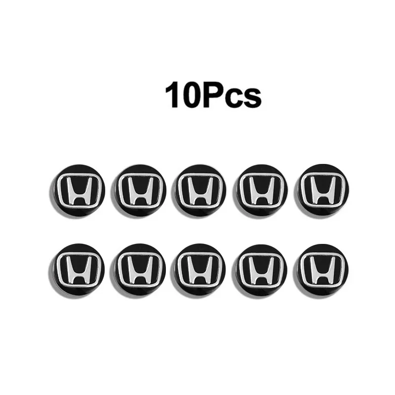 5/10Pcs 14mm Aluminum Decals for Honda Civic CRV Accord Fit Jazz HRV Vezel City Odyssey Stepwg Car Key Logo Replacement Stickers