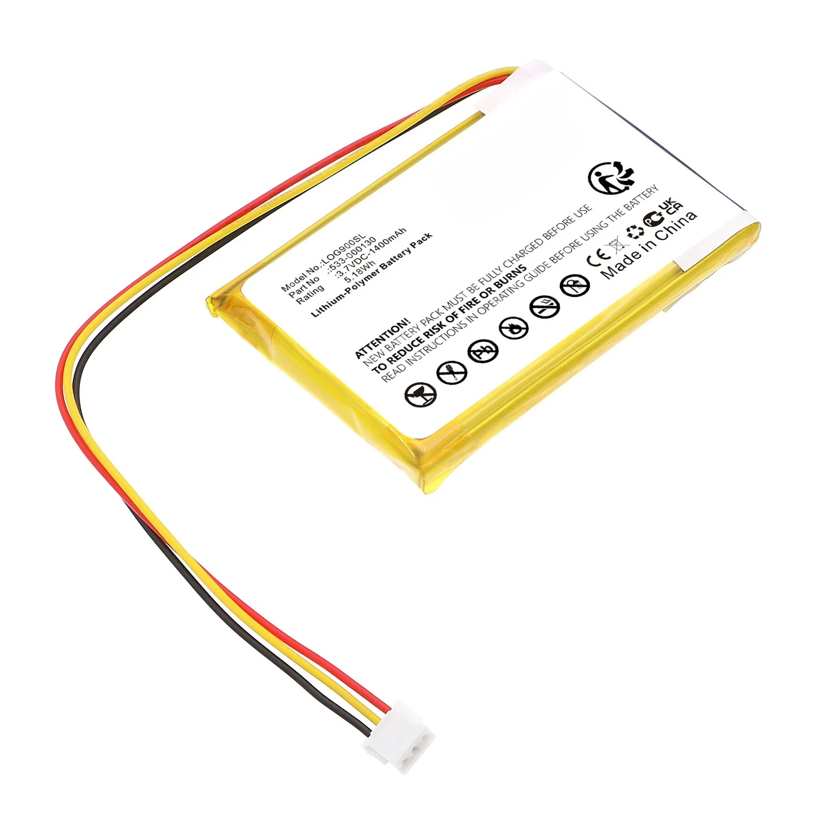 1400mah Battery For Logitech G900 G703 G903 Chaos Spectrum and G403 Prodigy RGB Gaming Mouse 533-000130