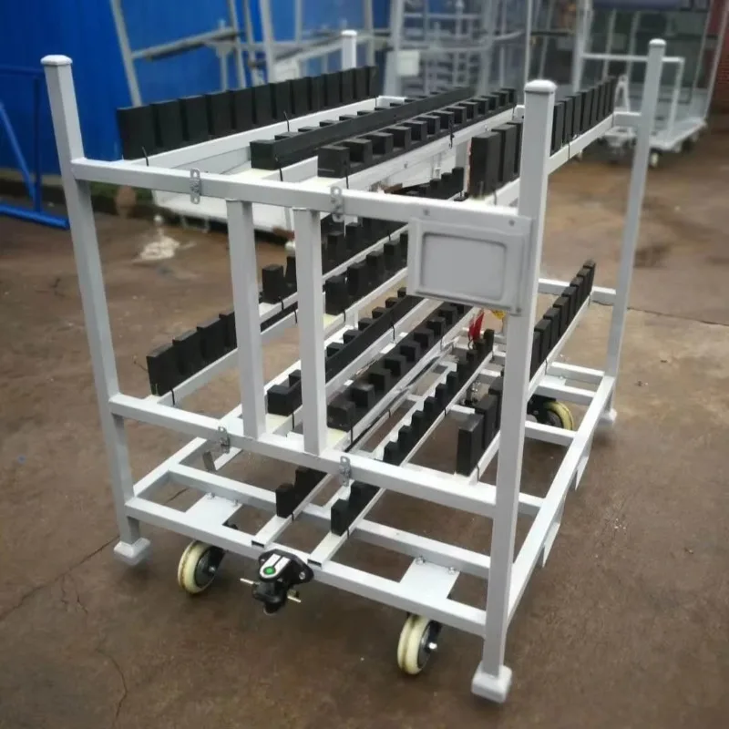 Efficient auto parts turnover container Mobile wire rack trolley for assembly line to warehouse transportation