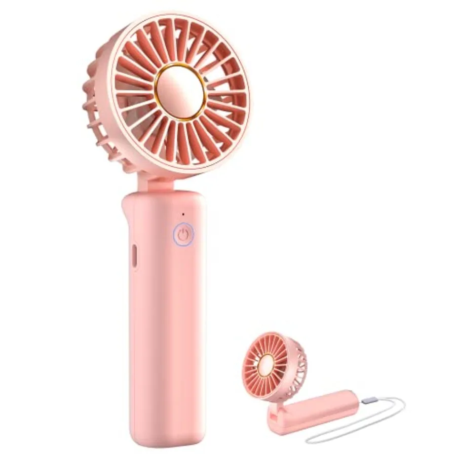 

Mini Handheld Fan Rechargeable, Small Folding Fan Upgraded Wind Power, 3-Speed, 2000mAh Long Battery Life, Power Bank, Quiet, P