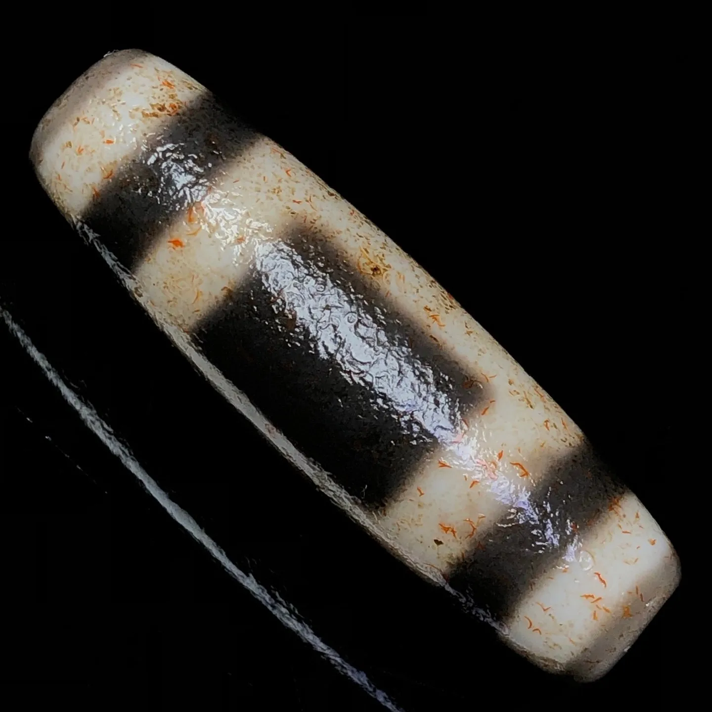 Rare Tibetan Buddhism Agate Heaven Earth Dzi Bead Amulet Necklace Pendant G1012