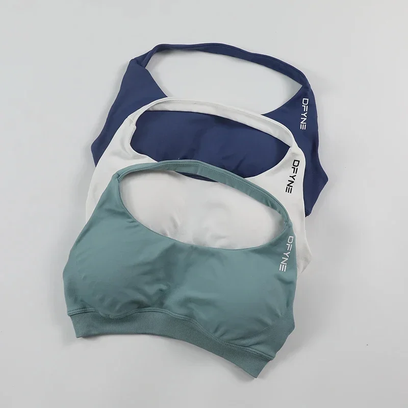 

Logo-Dfyne Impact Fashion Sports Bra Women Seamless Neck Strap Yoga Bra Gym Crop Fitness Running Casual Sexy Tight Underwear