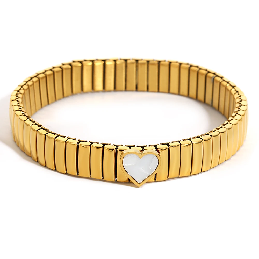 Neue Edelstahl Elastische Shell Stern Liebe Ring Armreif Für Frauen Männer Trend Charme Armband Armband Wasserdicht Einstellbar – Detail 5