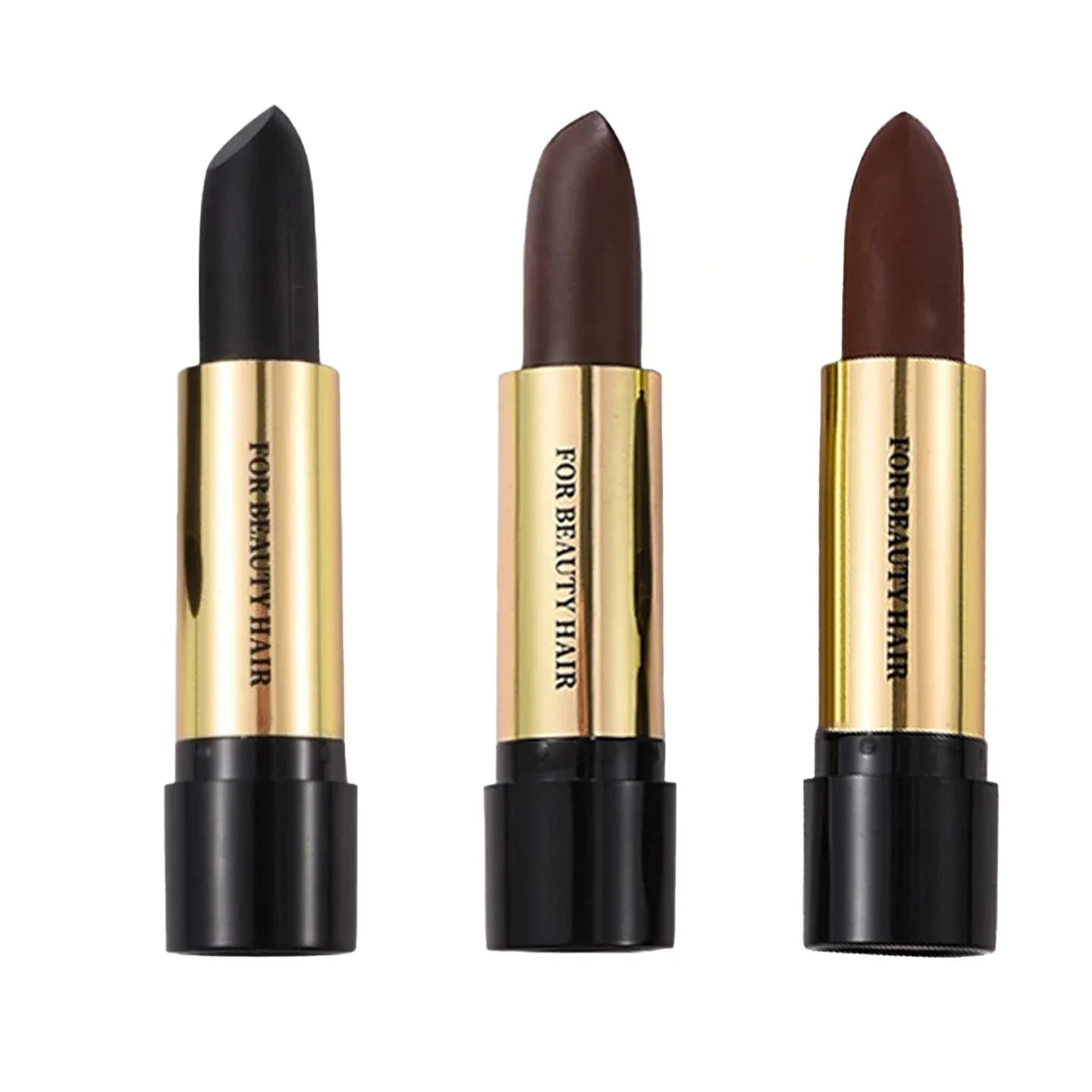 Black and Brown One-off Temporary Hair Coloring Covered White Hairs Hairline Disposable Lipstick Hair Dye Stick Smear Type Dye