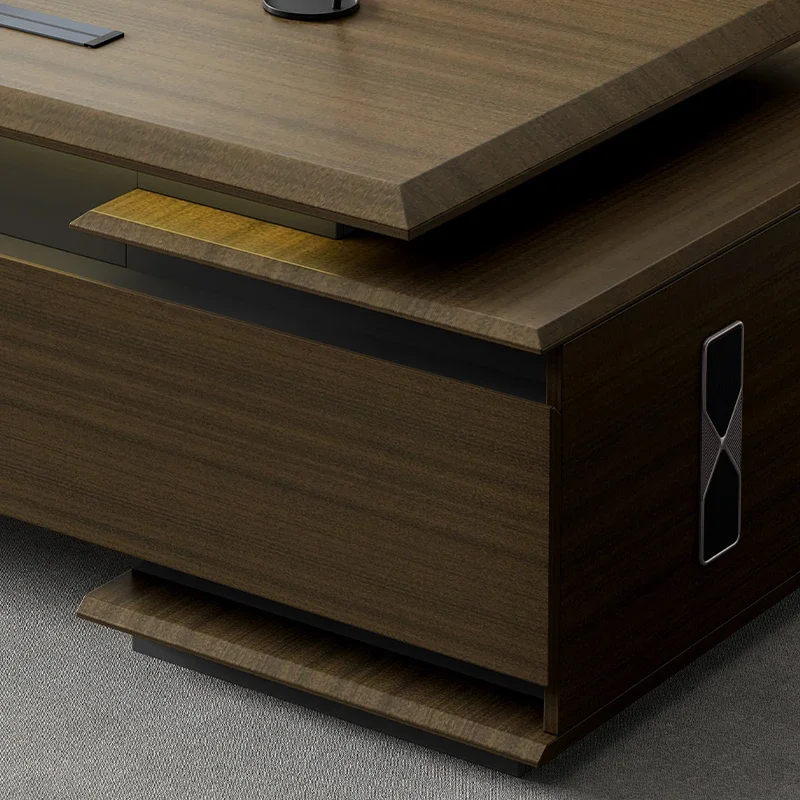 2026 Modern Office Manager Wooden Desk Furniture L Shape Design CEO Desk Computer Table Office Desk