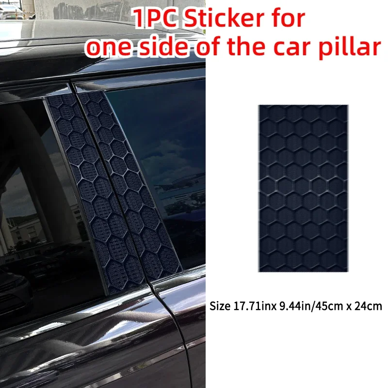 1PC Honeycomb Geometric Car Stickers Auto B Pillar C Pillar Waterproof Vehicle Center Column Decor Cover Scratch DIY PET Decals