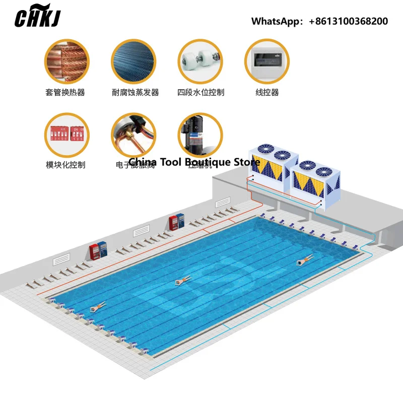 38KW Air-to-Water Swimming Pool Heat Pump | High-COP Energy-Saving Heater for -25C Cold Weather