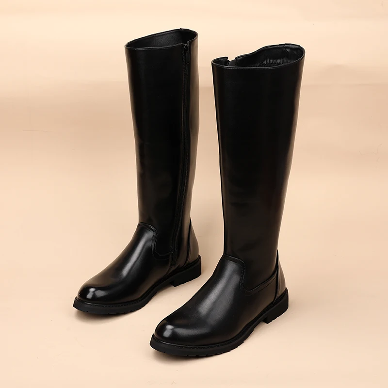mens fashion cosplay stage show high motorcycle boots original leather shoes cowboy autumn winter boot cool long knight botas