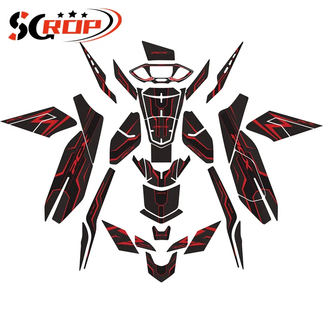 PCX160 2024 High Quality Motorcyle Anti-Scratch Stickers For Honda PCX 160 pcx160 21-24 Whole Body Fuel Tank 3D Gel Pad Decals