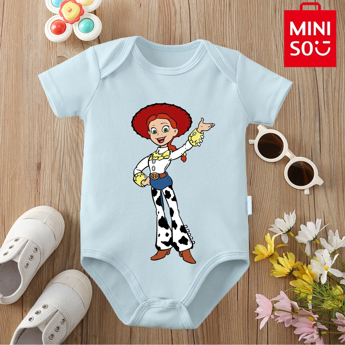 

MINISO ToyStory/Jessie Print 100% Cotton Bodysuit Soft Baby Cloths Best Gift for Baby Onesie Jumpsuit for 0 To 12 Months Newborn