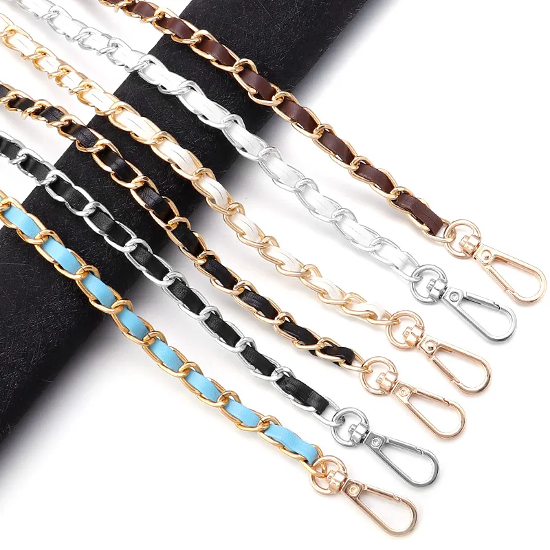 

Louleur 110cm PU Leather Purse Handle Aluminum Replacement Bag Chain Straps Crossbody Handbag Chains Purse Chain Strap for Women