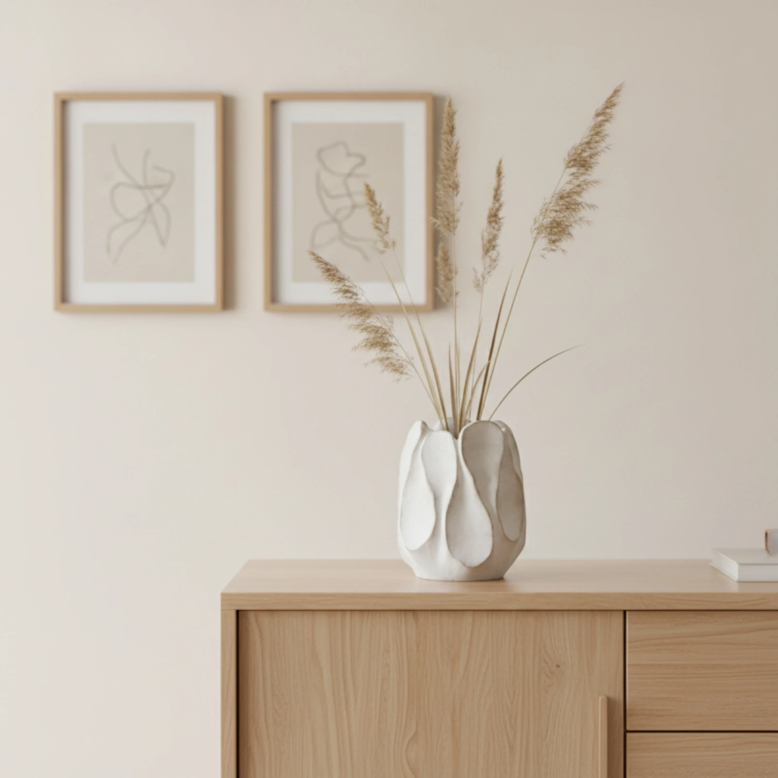 Tabletop Vase Irregular Sculptural Vase Flower Holder Matte Vessel Timeless for Decorators, Cabinet