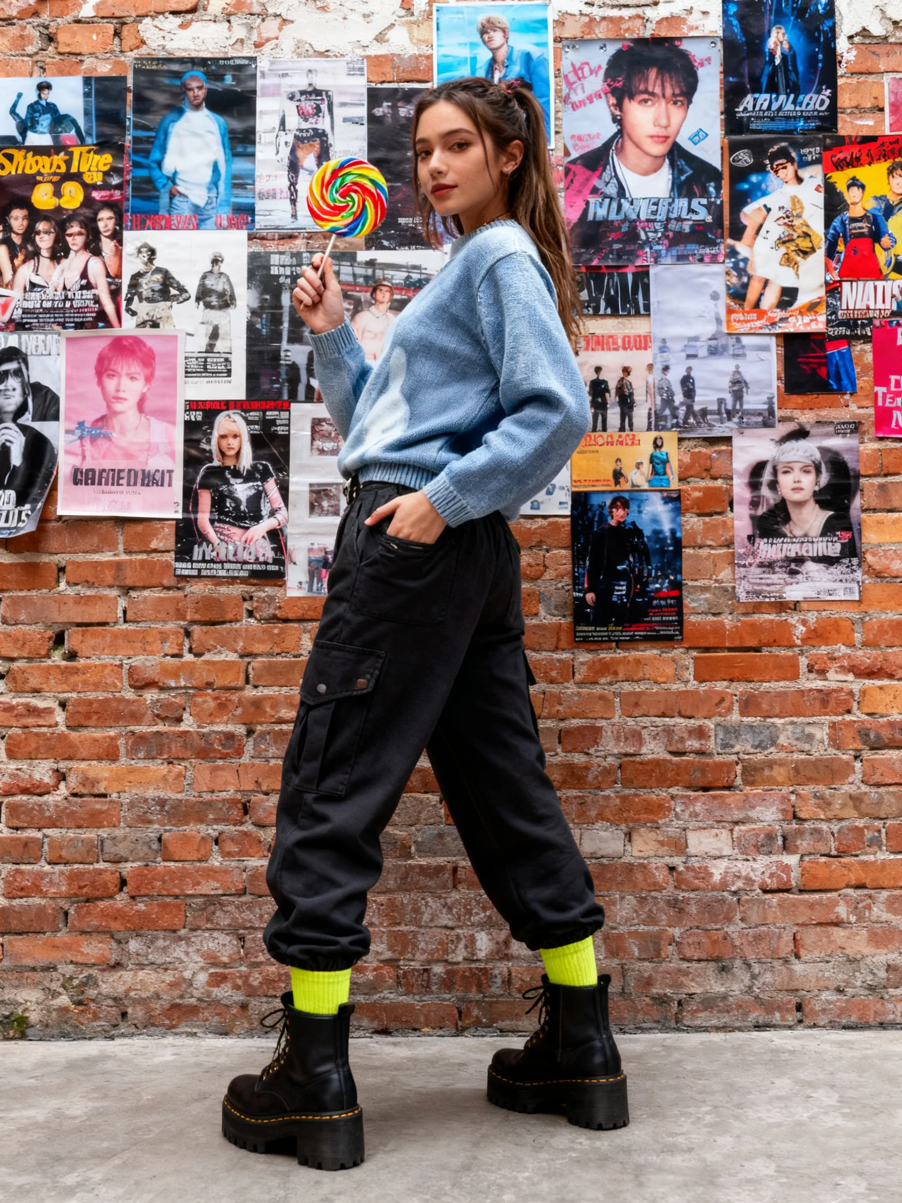 الأمريكية الساخنة فتاة روك الشرير طباعة العصرية سترة الخريف/الشتاء Y2K Harajuku فتاة ساخنة مريحة بلوزات فضفاضة غير رسمية ايمو