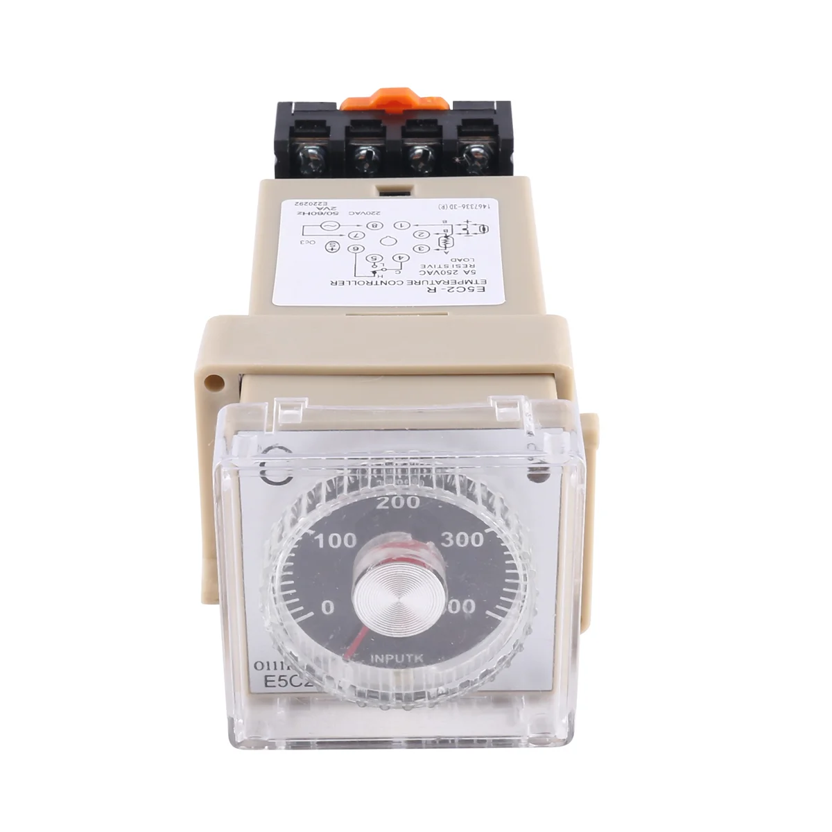 1PCS E5C2 Guide Rail Type Temperature Controller 220V 0~399℃ Digital Display Pointer Control Switch(B)