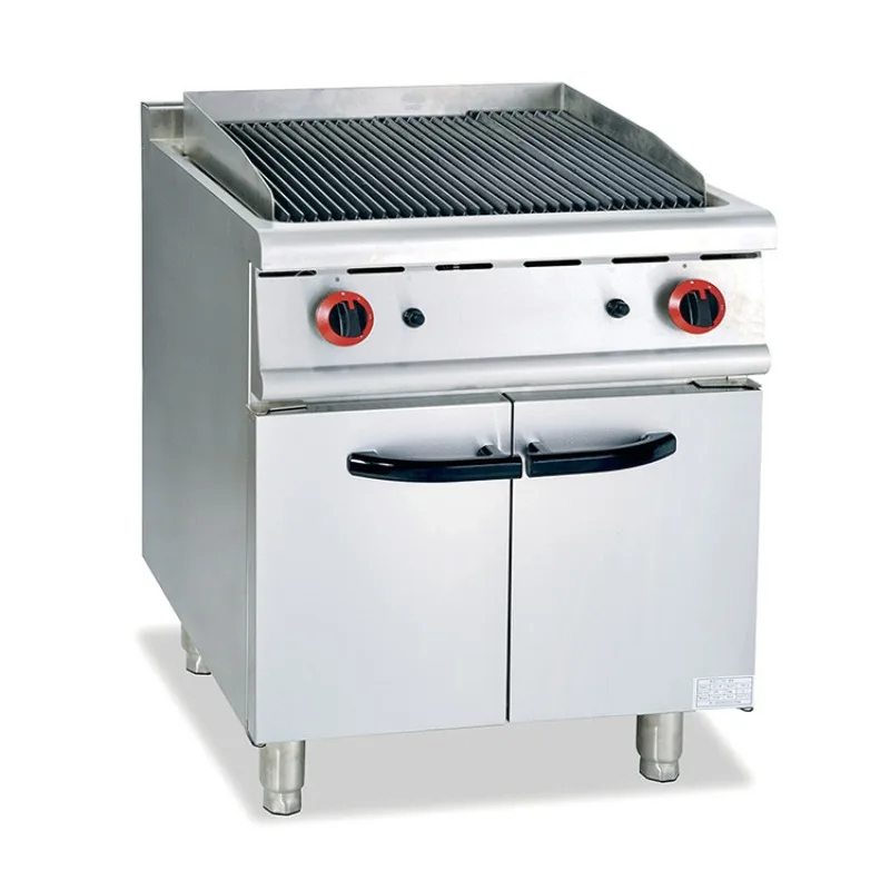 Vertical gas volcanic stone barbecue grill commercial stall smokeless barbecue machine large hotel barbecue oysters skewer oven