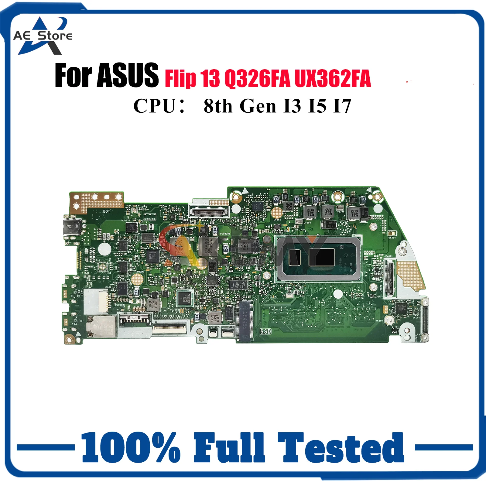 

UX362FA Материнская плата для ноутбука ASUS ZenBook UX362FA Flip 13 Q326FA UX362F Материнская плата для ноутбука с процессором I3 I5 I7 100% tests OK stk