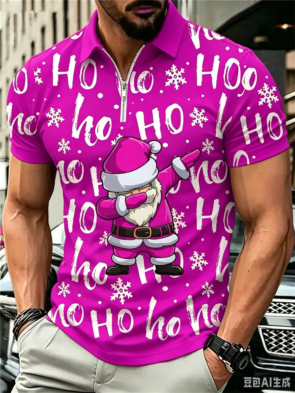 Cartoon Santa Claus Pattern Men's Fashion Polos T-Shirts Short Sleeve 3d Print Male Christmas POLO Tee 6XL Plus Size Casual Tops