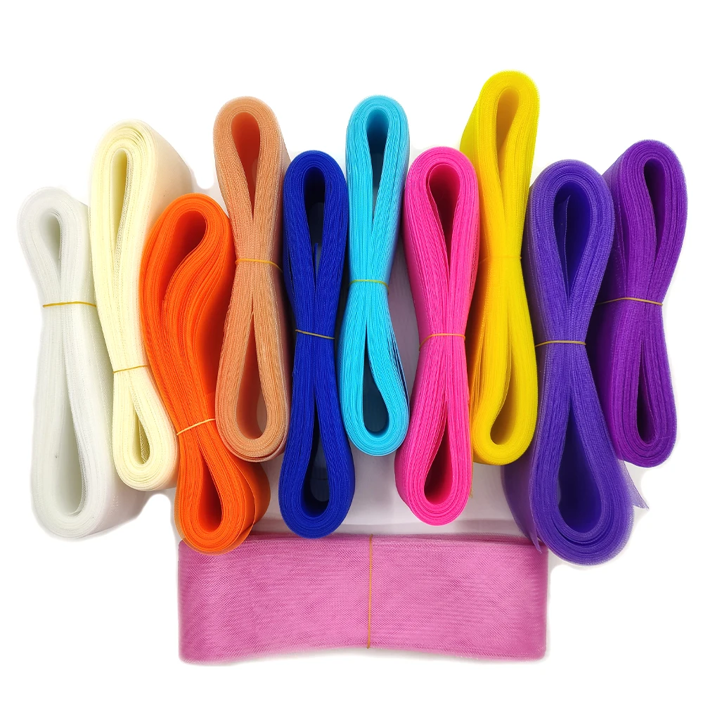 25/50/100/200Yard Stiff Horsehair Braid Mesh Braid Trim Polyester Stiff Ribbon Bon Sew Wedding Dress Gowns Skirt Hat Accessories view 3