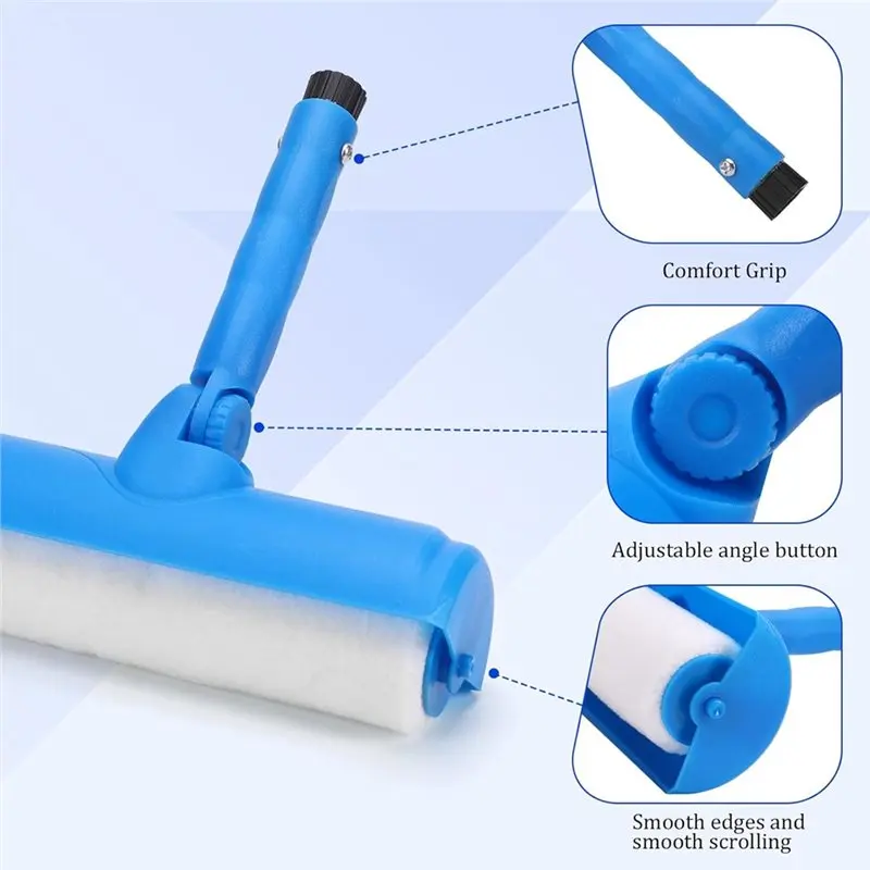 Kit Rol Cat Plafon Y51A dengan Tiang Ekstensi 6 Kaki - Desain Anti Tetes, Rol 10 Inci dengan Pelindung & Kepala yang Dapat Disesuaikan
