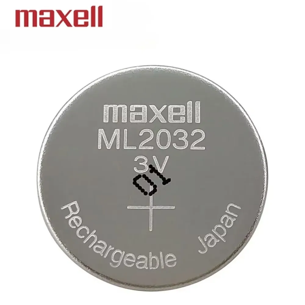 2PCS Maxel l 3V ML2032 Lithium Rechargeable Battery for Remote Control Motherboard Clock Toy Replaces CR2032 DL2032 ECR2032