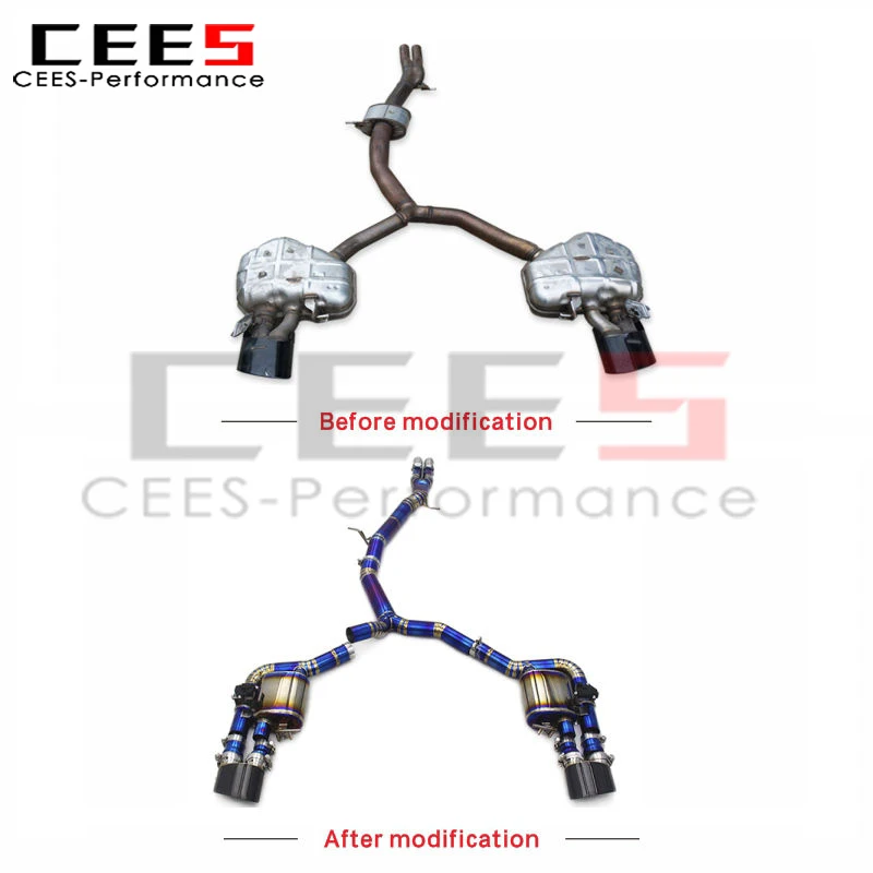 

cees for Audi RS4 RS5 B9 B9.5 2.9T V6 2017-2023 Valvetronic Valve Catback Exhaust System Sport Car Exhaust Pipe Muffler