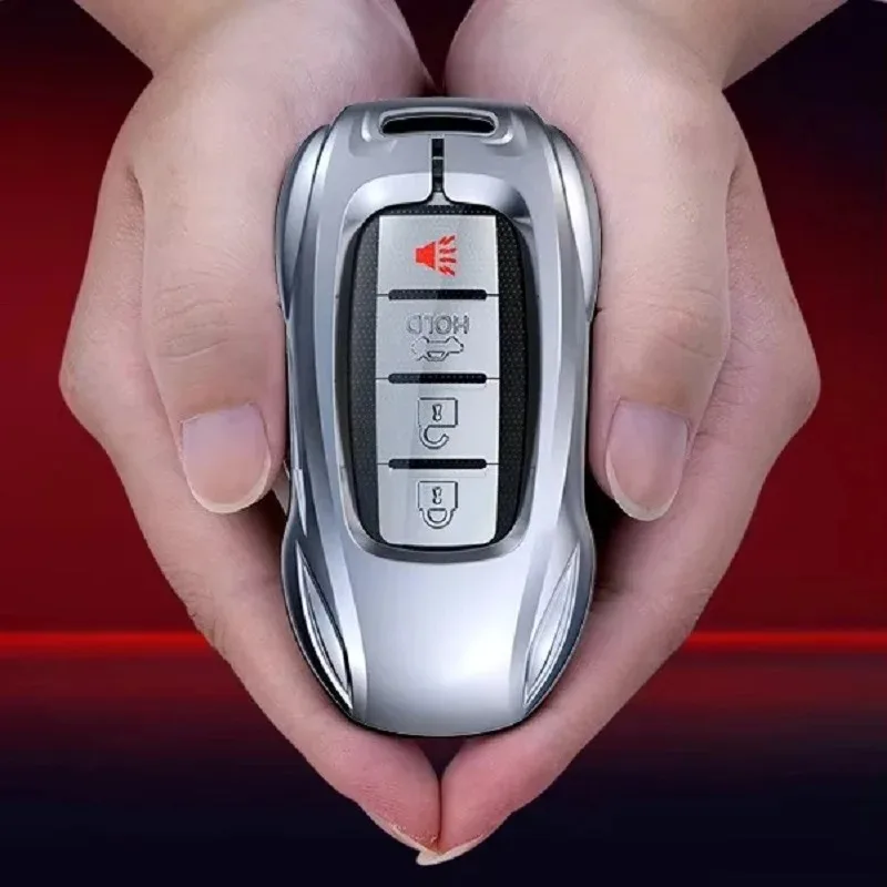 For Infiniti Q50L QC50 Q70L QX60 Q50 QX70 QX30 Zinc Alloy Silver Car Key Case Keyless Cover Key Shell Interior Car Accessories view 3