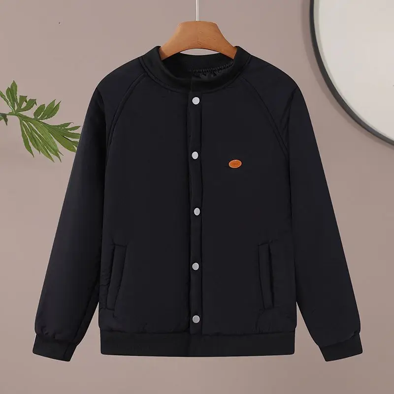 

Winter Women Warm Outerwear Full Zip Up Baseball Collar Casual Jacket Thickened Loose Cotton-Padded Parkas Lightweight Jackets